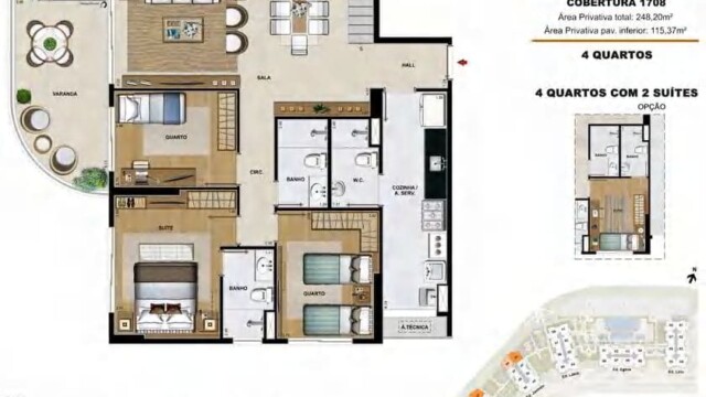 Elos Ilha Pura plantas dos apartamentos