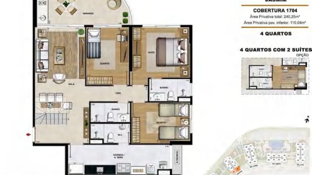 Elos Ilha Pura plantas dos apartamentos