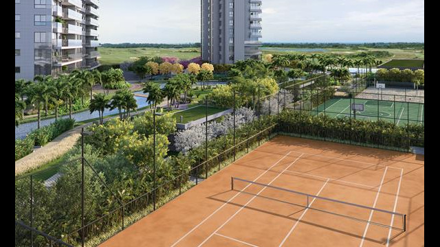 Atlântico Golf Absolute Design área de lazer quadra de tenis Atlântico Golf Absolute Design área de lazer quadra de tenis