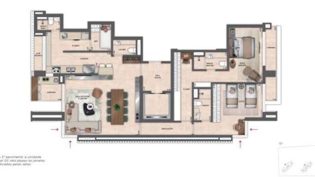 Atlântico Golf Absolute Design plantas dos apartamentos