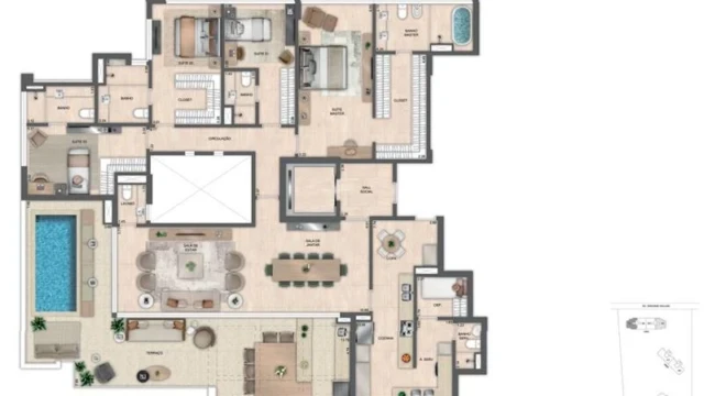 Atlântico Golf Absolute Design plantas dos apartamentos