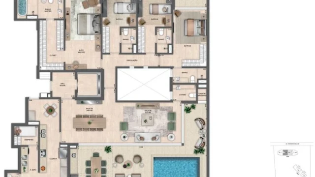 Atlântico Golf Absolute Design plantas dos apartamentos