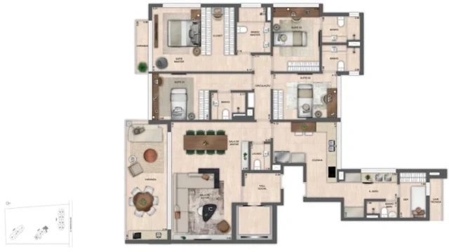 Atlântico Golf Absolute Design plantas dos apartamentos