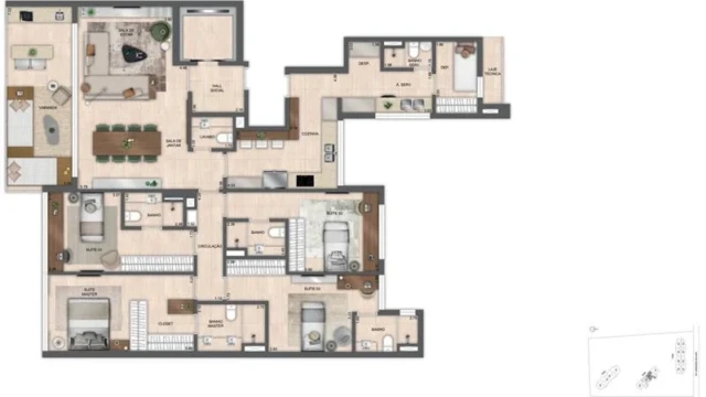 Atlântico Golf Absolute Design plantas dos apartamentos