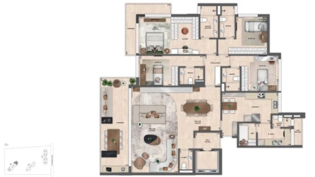 Atlântico Golf Absolute Design plantas dos apartamentos