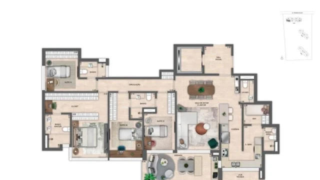 Atlântico Golf Absolute Design plantas dos apartamentos