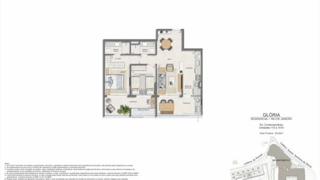 Glória Residencial plantas dos apartamentos do edifício contemporâneo