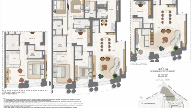 Glória Residencial plantas dos apartamentos do edifício histórico