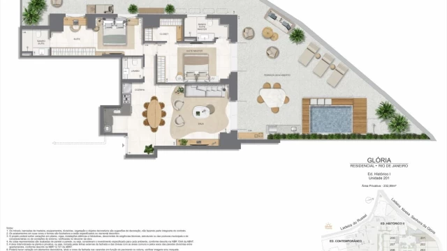 Glória Residencial plantas dos apartamentos do edifício histórico Glória Residencial plantas dos apartamentos do edifício histórico