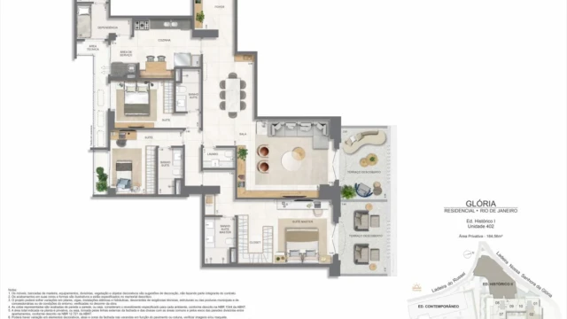 Glória Residencial plantas dos apartamentos do edifício histórico