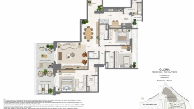 Glória Residencial plantas dos apartamentos do edifício histórico