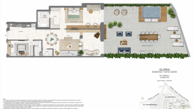 Glória Residencial plantas dos apartamentos do edifício histórico