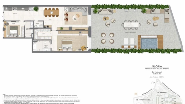Glória Residencial plantas dos apartamentos do edifício histórico