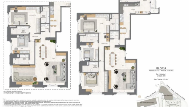 Glória Residencial plantas dos apartamentos do edifício histórico Glória Residencial plantas dos apartamentos do edifício histórico