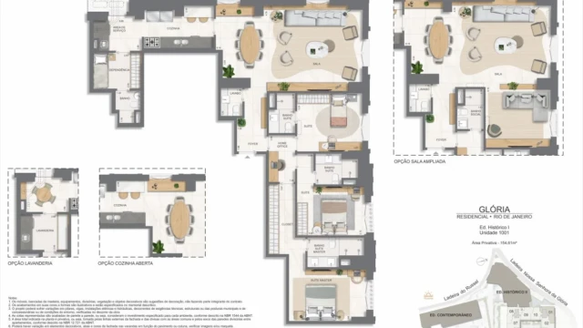Glória Residencial plantas dos apartamentos do edifício histórico