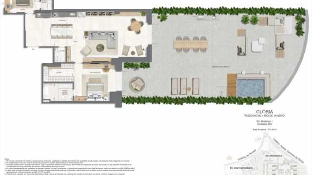 Glória Residencial plantas dos apartamentos do edifício histórico