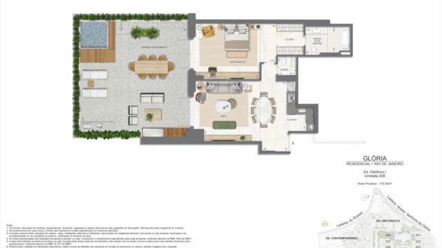 Glória Residencial plantas dos apartamentos do edifício histórico