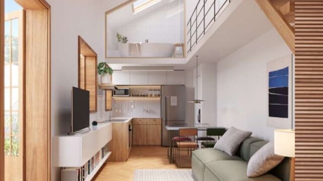 Puro Casas Inteligentes casa decorada quarto segundo pavimento sala e cozinha primeiro pavimento