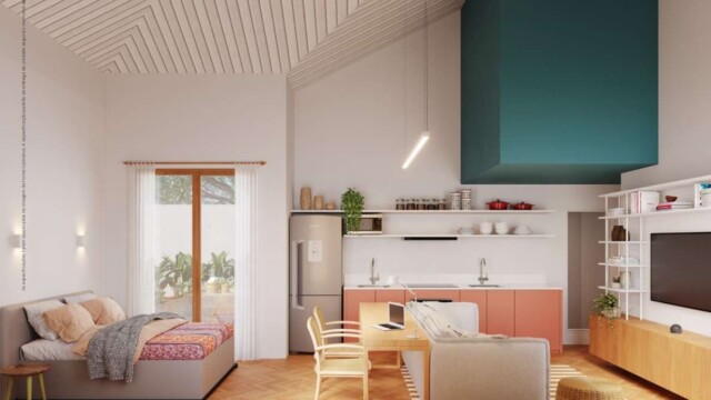 Puro Casas Inteligentes casa decorada sala e quarto integrado
