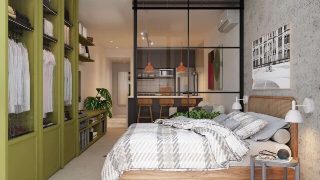 Puro Casas Inteligentes casa decorada sala e cozinha e quarto primeiro pavimento