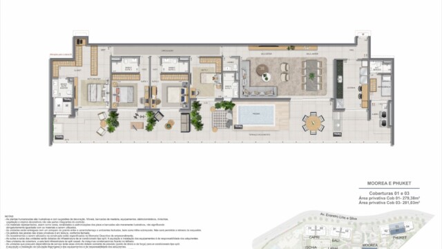 Gaea Home Resort plantas das coberturas Gaea Home Resort plantas das coberturas