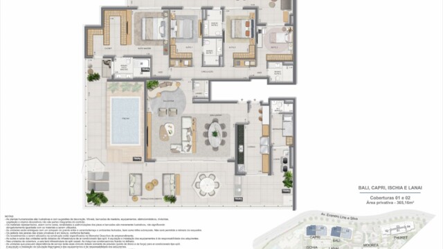 Gaea Home Resort plantas das coberturas Gaea Home Resort plantas das coberturas