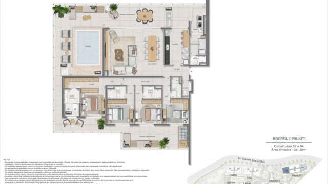 Gaea Home Resort plantas das coberturas Gaea Home Resort plantas das coberturas