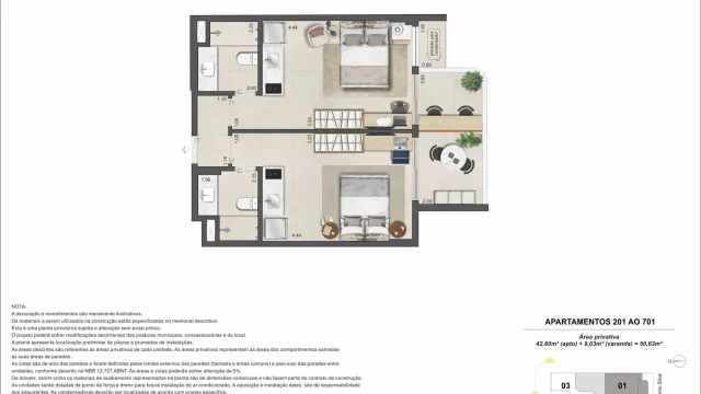 Acqua Mozak Apartamento Ipanema AP01-double-suite-opcao-1 Acqua Mozak Apartamento Ipanema AP01-double-suite-opcao-1