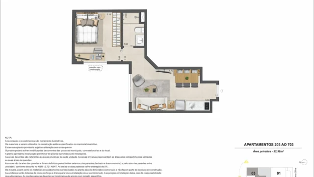 Acqua Mozak Apartamento Ipanema AP03-1-quarto Acqua Mozak Apartamento Ipanema AP03-1-quarto