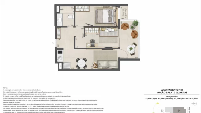 Acqua Mozak Apartamento Ipanema AP101-2-quartos-opcao-2 Acqua Mozak Apartamento Ipanema AP101-2-quartos-opcao-2