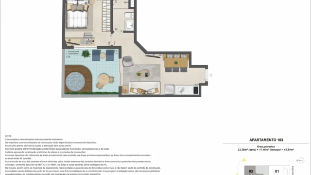 Acqua Mozak Apartamento Ipanema AP103-1-quarto-garden Acqua Mozak Apartamento Ipanema AP103-1-quarto-garden