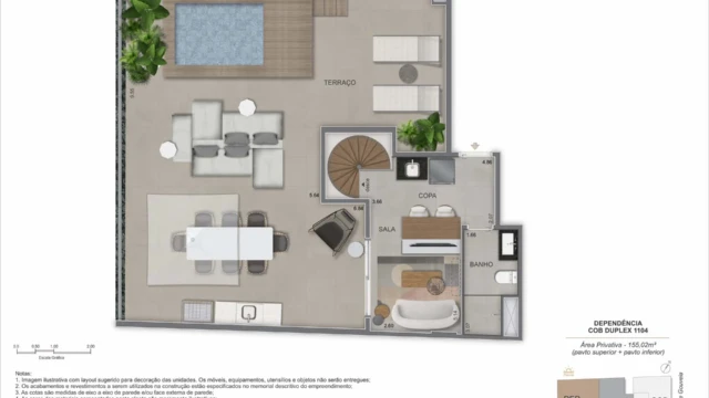nook copacabana planta do apartamento