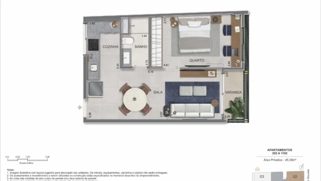 nook copacabana planta do apartamento