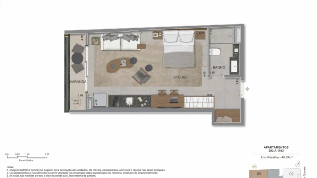 nook copacabana planta do apartamento