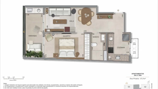 nook copacabana planta do apartamento