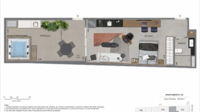 nook copacabana planta do apartamento