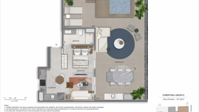 nook copacabana planta do apartamento