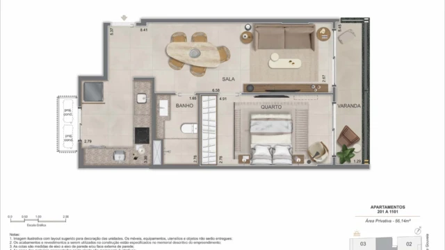 nook copacabana planta do apartamento