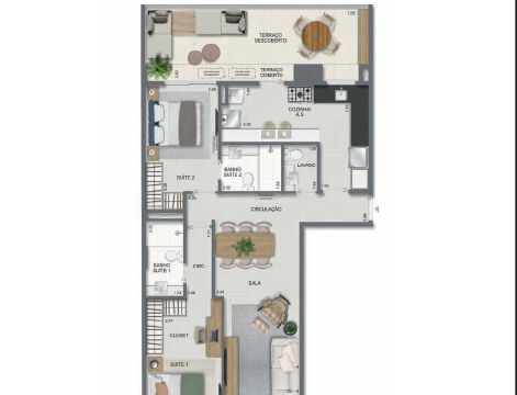 Aqua Village Residence Club planta do apartamento