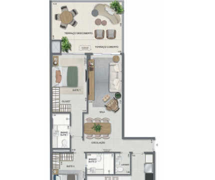 Aqua Village Residence Club planta do apartamento