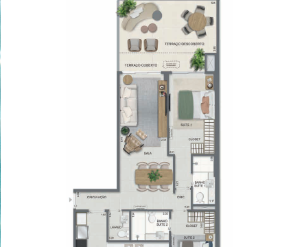 Aqua Village Residence Club planta do apartamento
