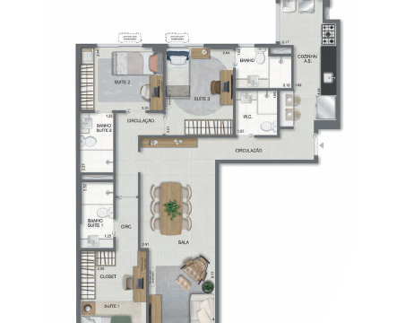 Aqua Village Residence Club planta do apartamento