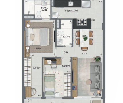 Aqua Village Residence Club planta do apartamento