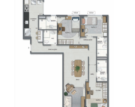 Aqua Village Residence Club planta do apartamento