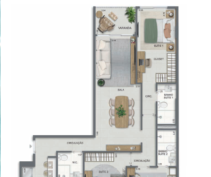 Aqua Village Residence Club planta do apartamento