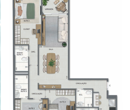 Aqua Village Residence Club planta do apartamento