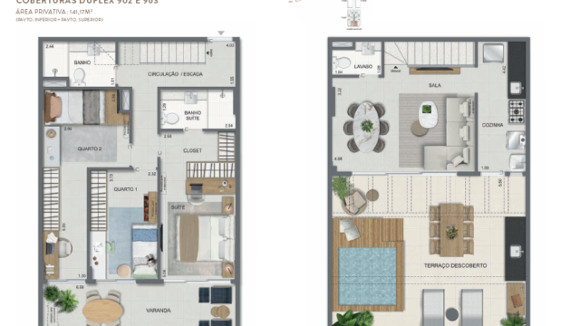Aqua Village Residence Club planta do apartamento