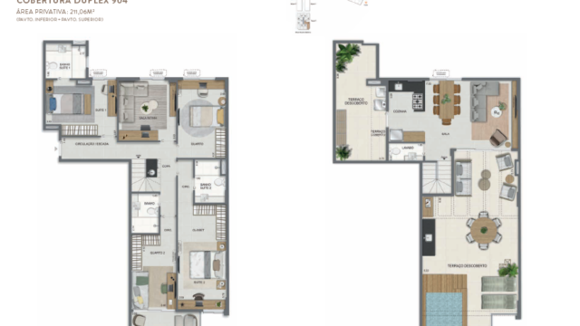 Aqua Village Residence Club planta do apartamento