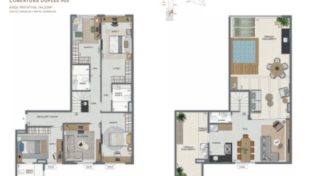 Aqua Village Residence Club planta do apartamento