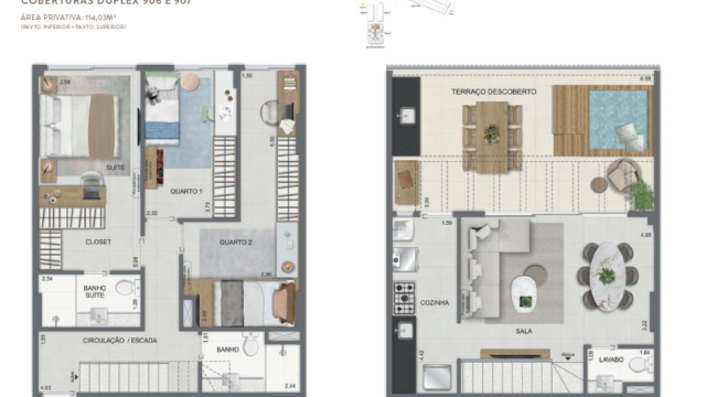 Aqua Village Residence Club planta do apartamento